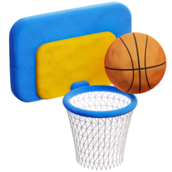 an image of a basketball ball and net
