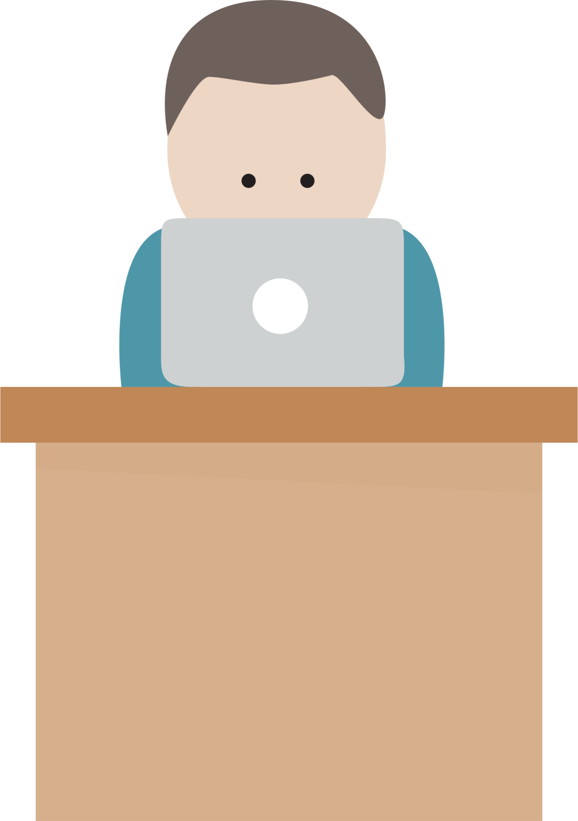 a person sitting at a desk with a laptop