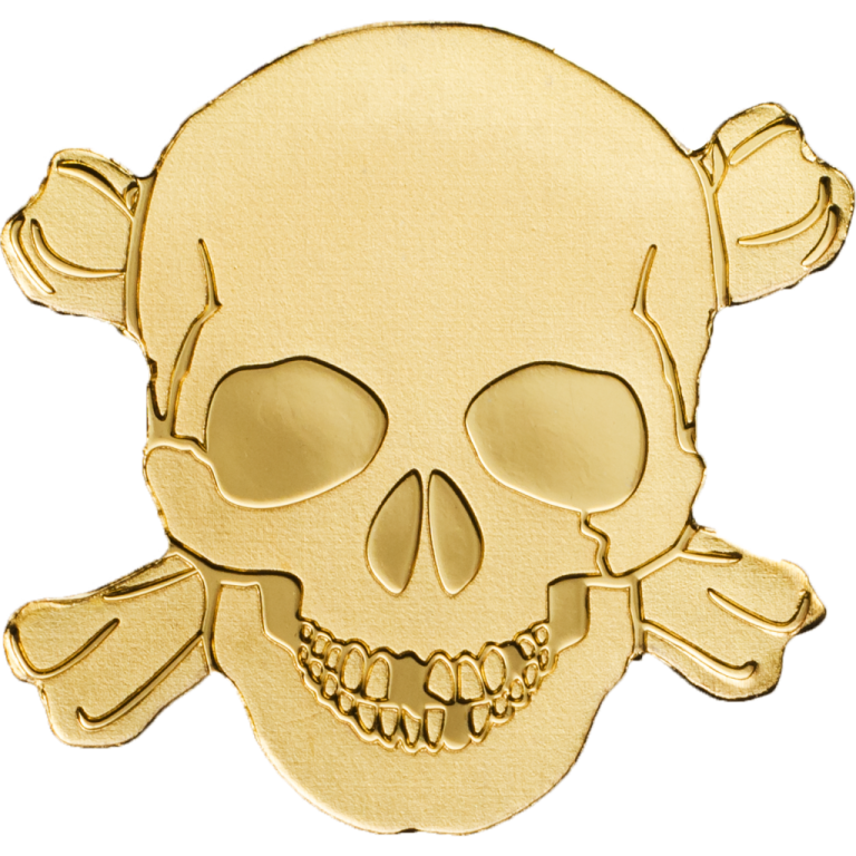a skull and crossbones on a white background