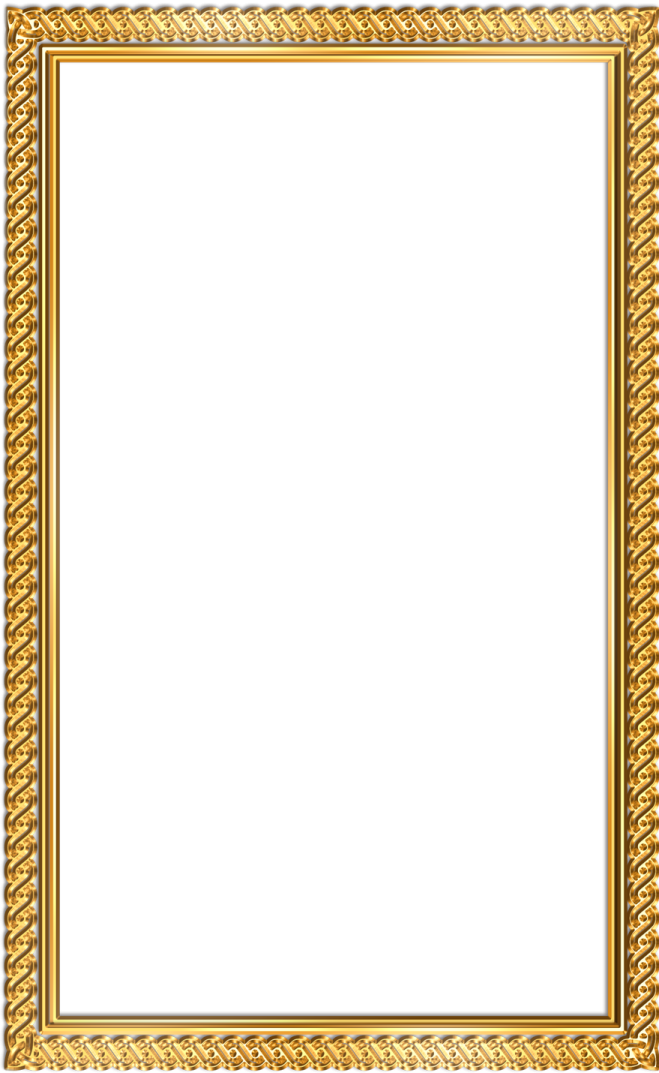 a gold frame on a white background