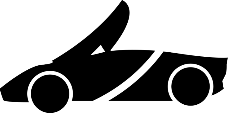 a black and white silhouette of a car