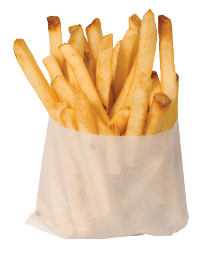 french fries in a paper bag