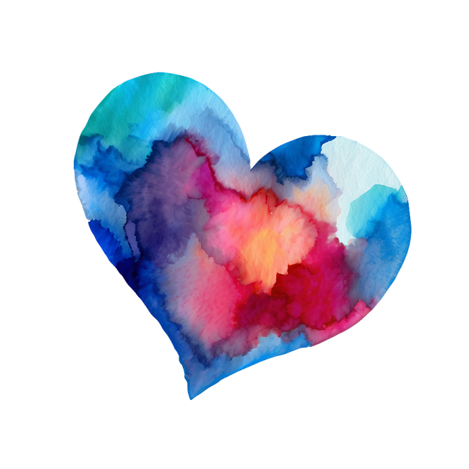 a watercolor heart on a white background