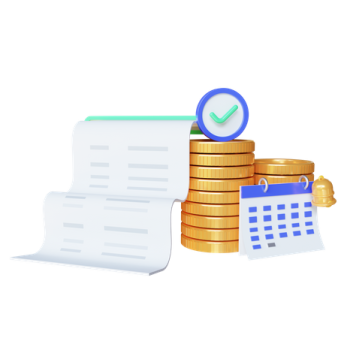 a stack of coins next to a calcula