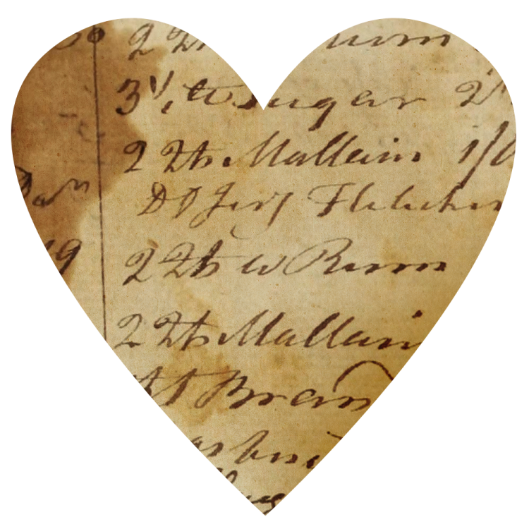 a heart shaped piece of paper with writing on it