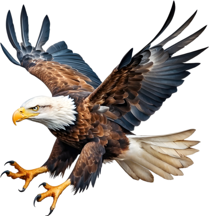 an eagle in flight with its wings spread