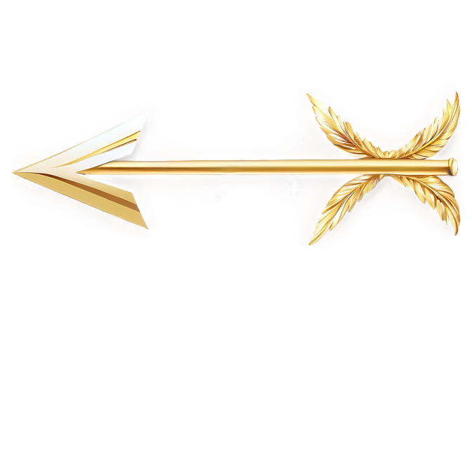 a gold arrow on a white background