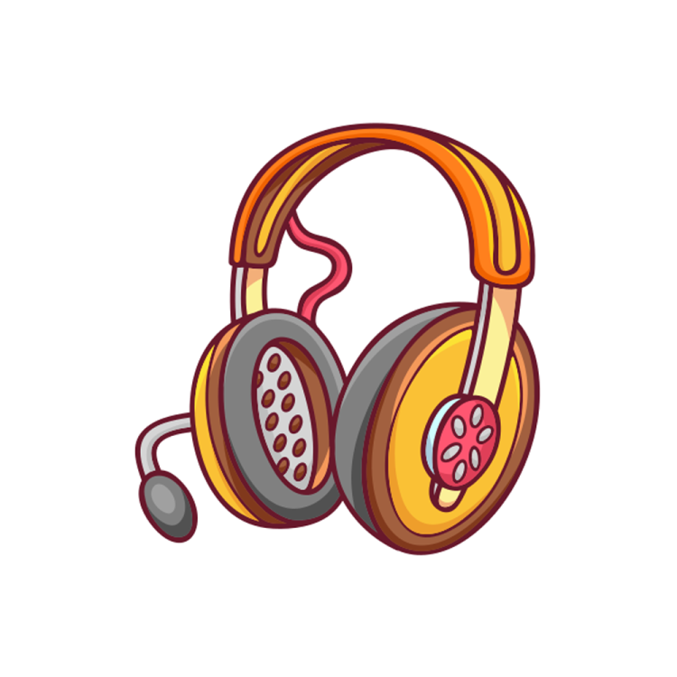 a pair of headphones on a white background