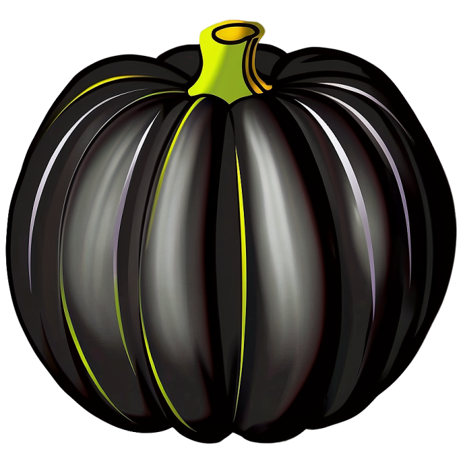 a black pumpkin on a white background