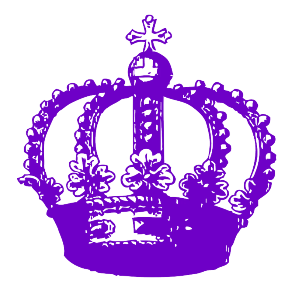 a purple crown on a white background