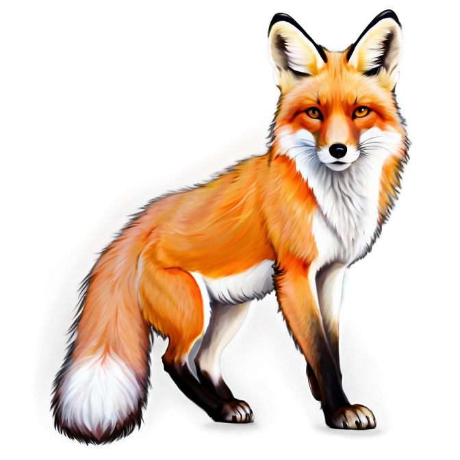 a drawing of a red fox