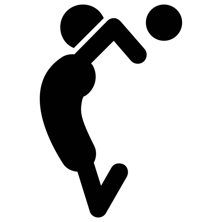 a black and white silhouette of a volleyball player