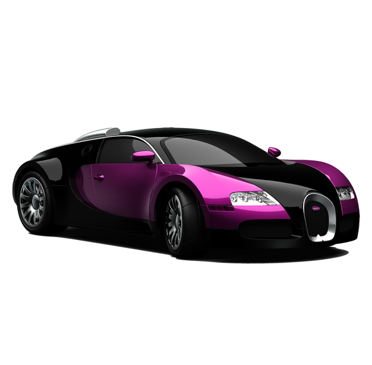 a pink and black bug bug car