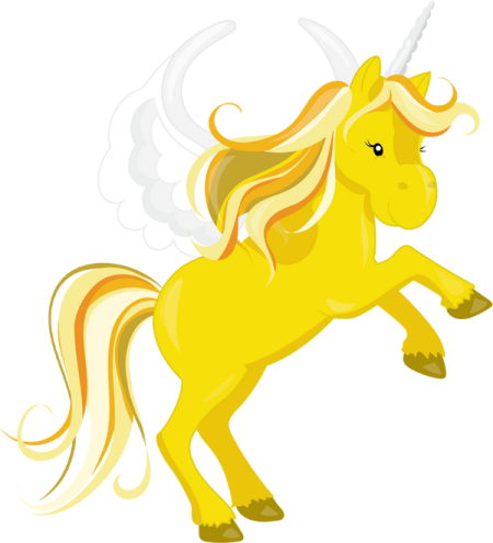 an image of a yellow unicorn
