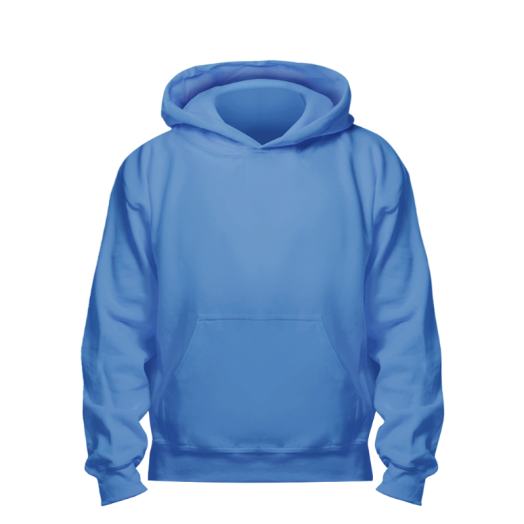 a child's blue hoodie