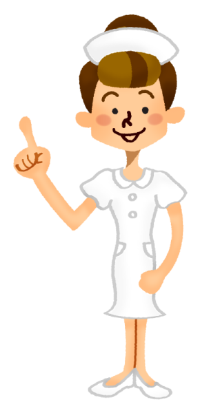 a cartoon nurse with a thumbs up