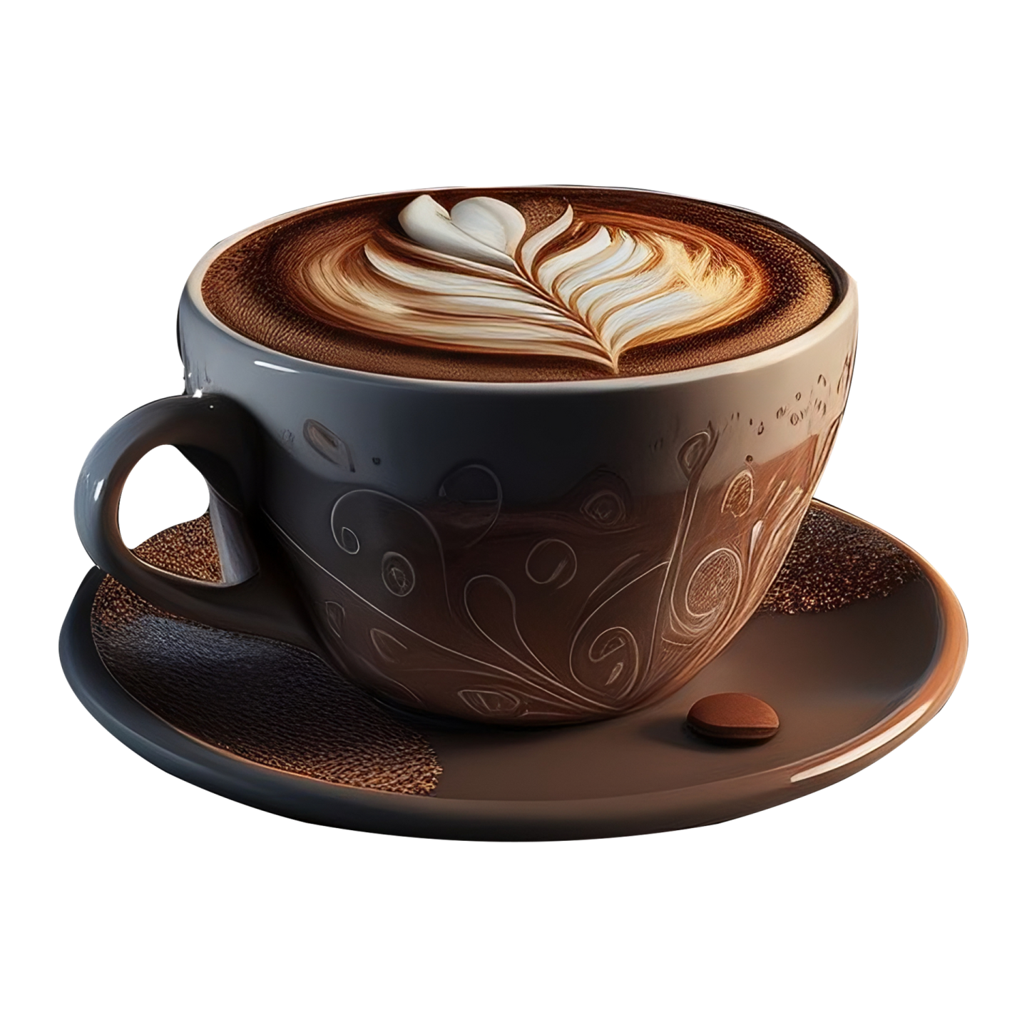 a cup of coffee on a saucer