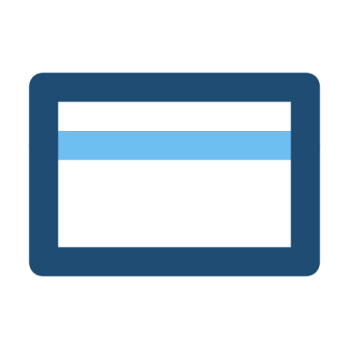 an icon of a tablet with a blank screen