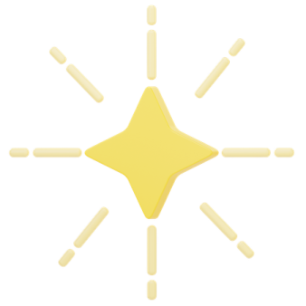 a yellow star on a white background