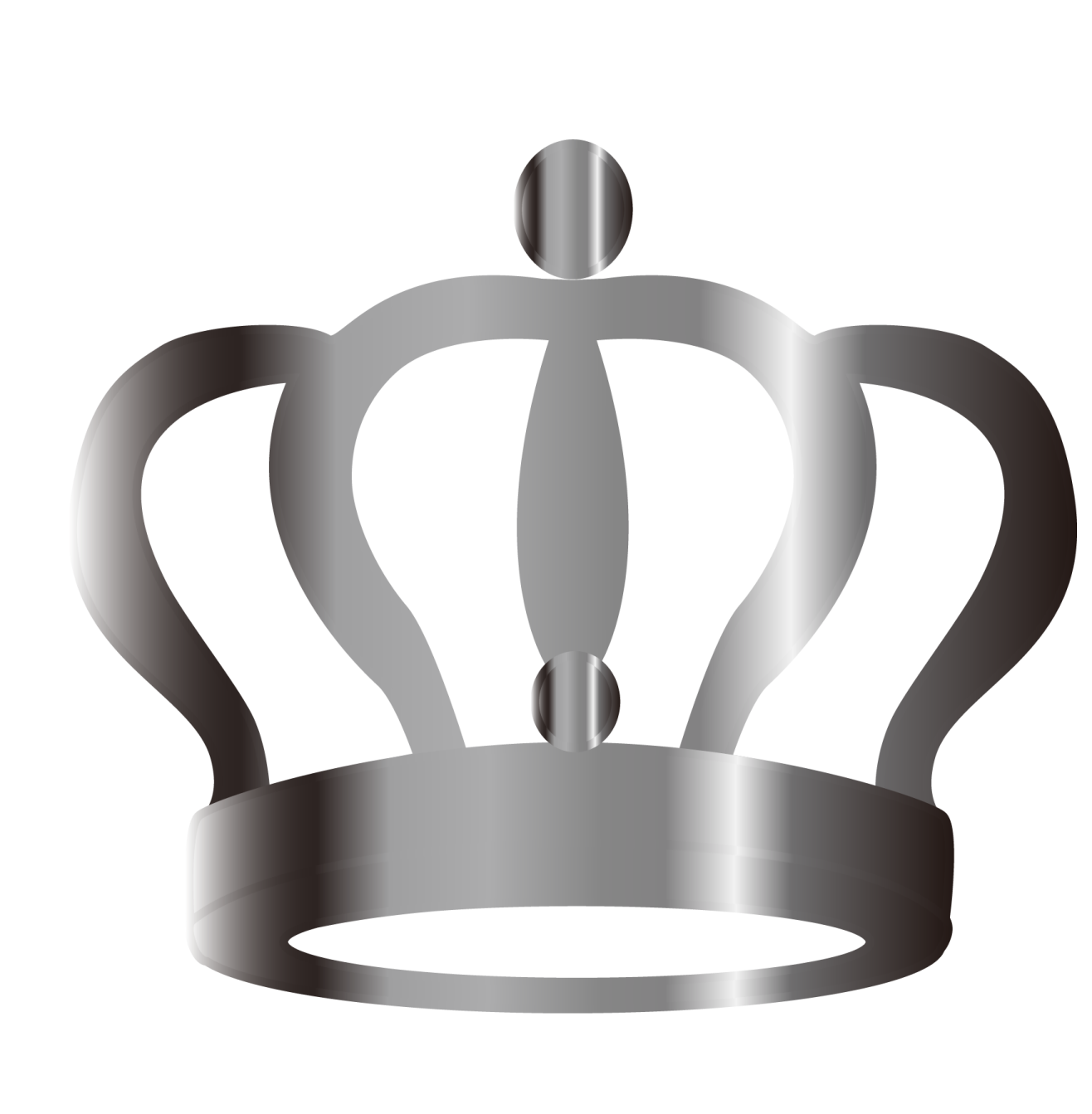 a silver crown on a white background
