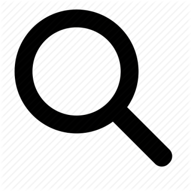 a black and white icon of a mag glass