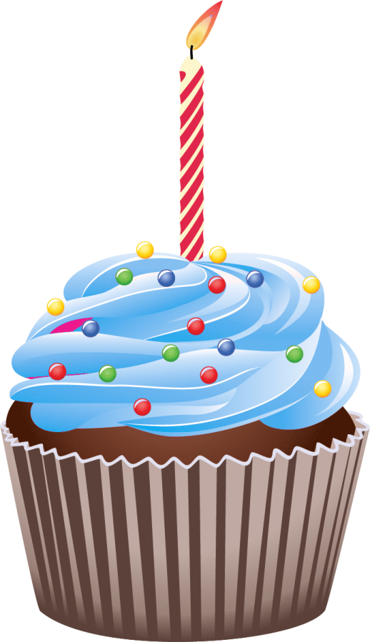 a cupcake with a candle on top
