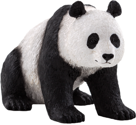a black and white panda bear figurin