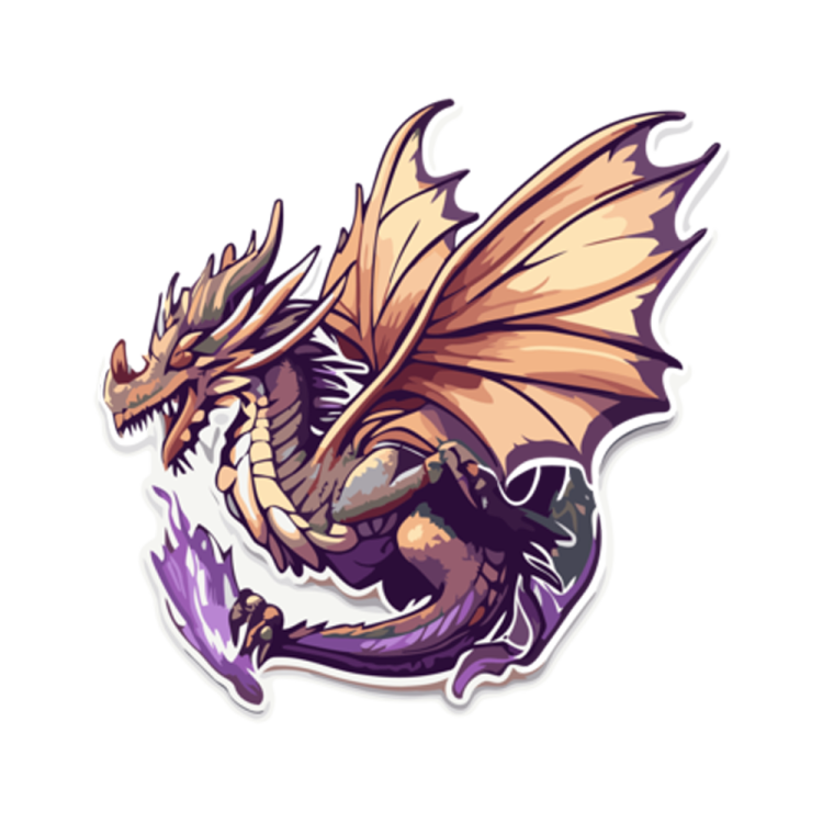 a dragon sticker on a white background