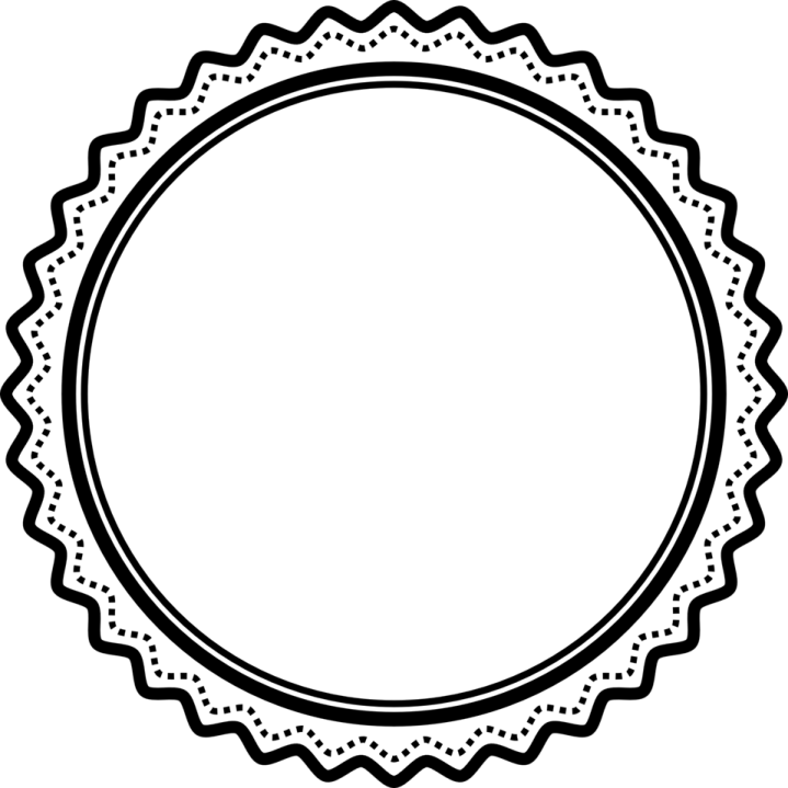 a black and white circular frame