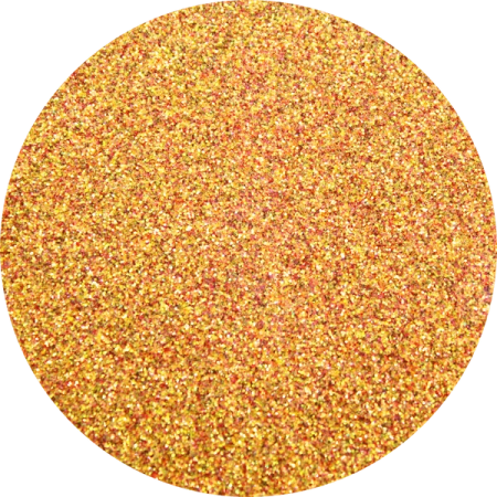 a circular image of yellow glitter