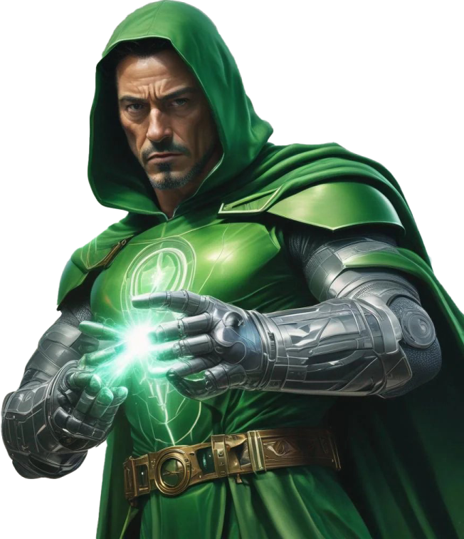 a man in a green cloak with his hands open