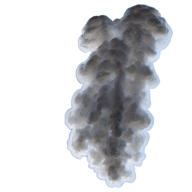 a cloud of smoke on a white background