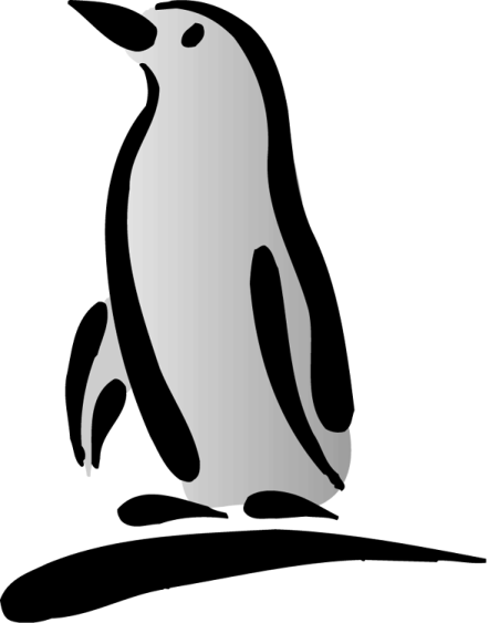 a penguin sitting on top of a rock