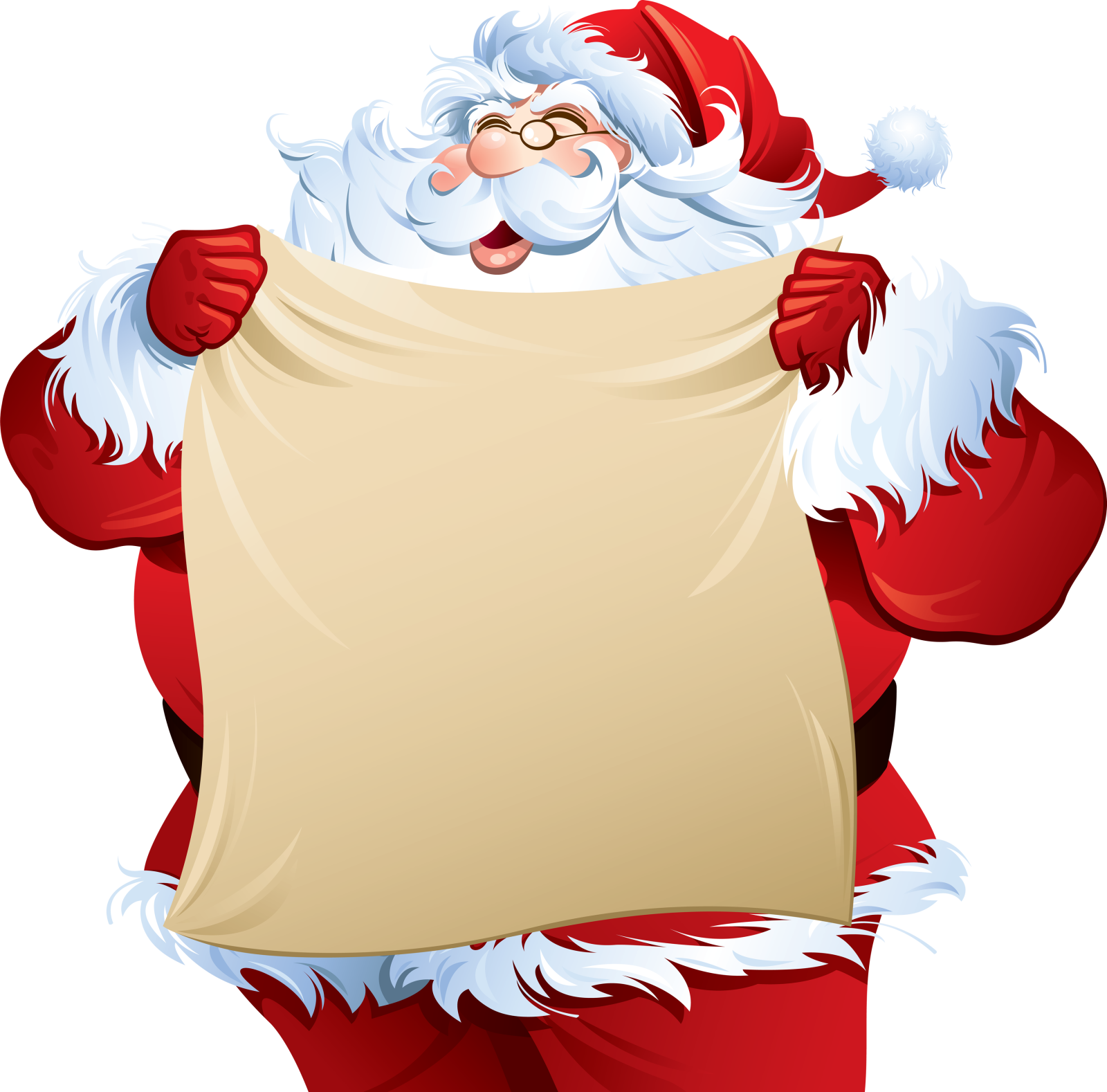 santa holding a blank sign vector