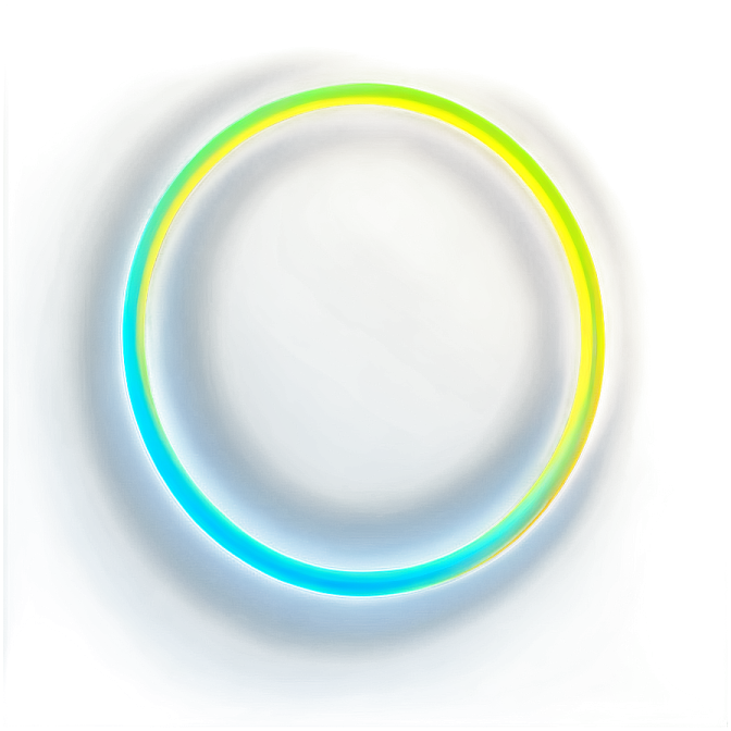 a white circle with blue and yellow lights
