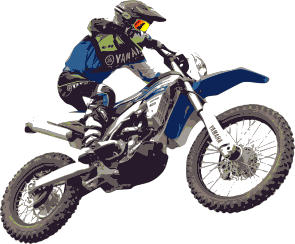a person riding on a dirt bike