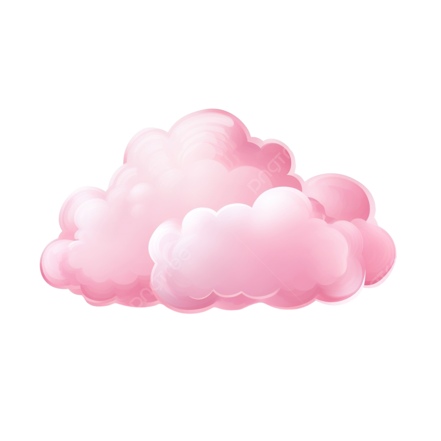 a pink cloud on a white background