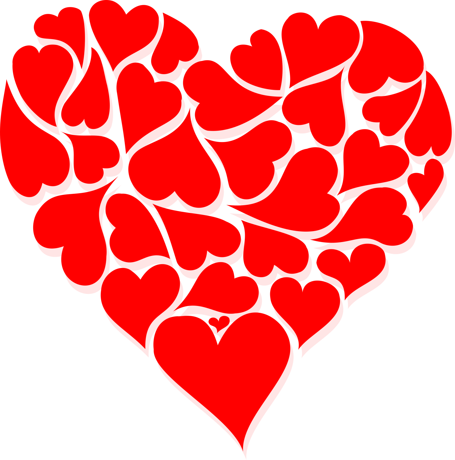 a heart made out of hearts