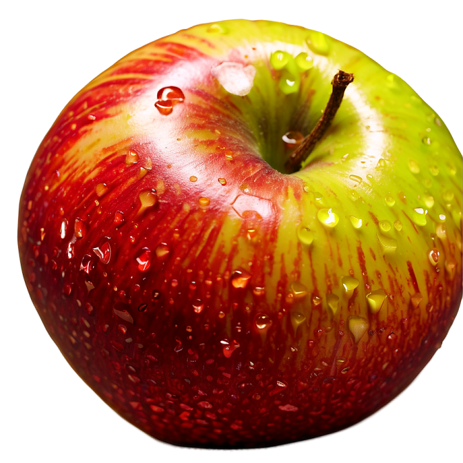 a red and green apple