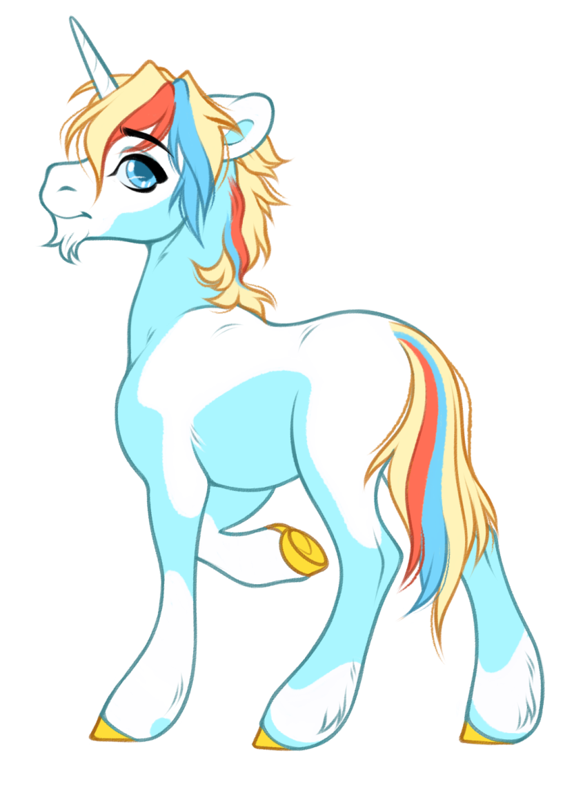a drawing of a unicorn with long manes