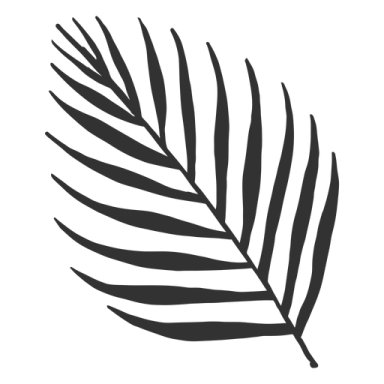 a black and white palm leaf