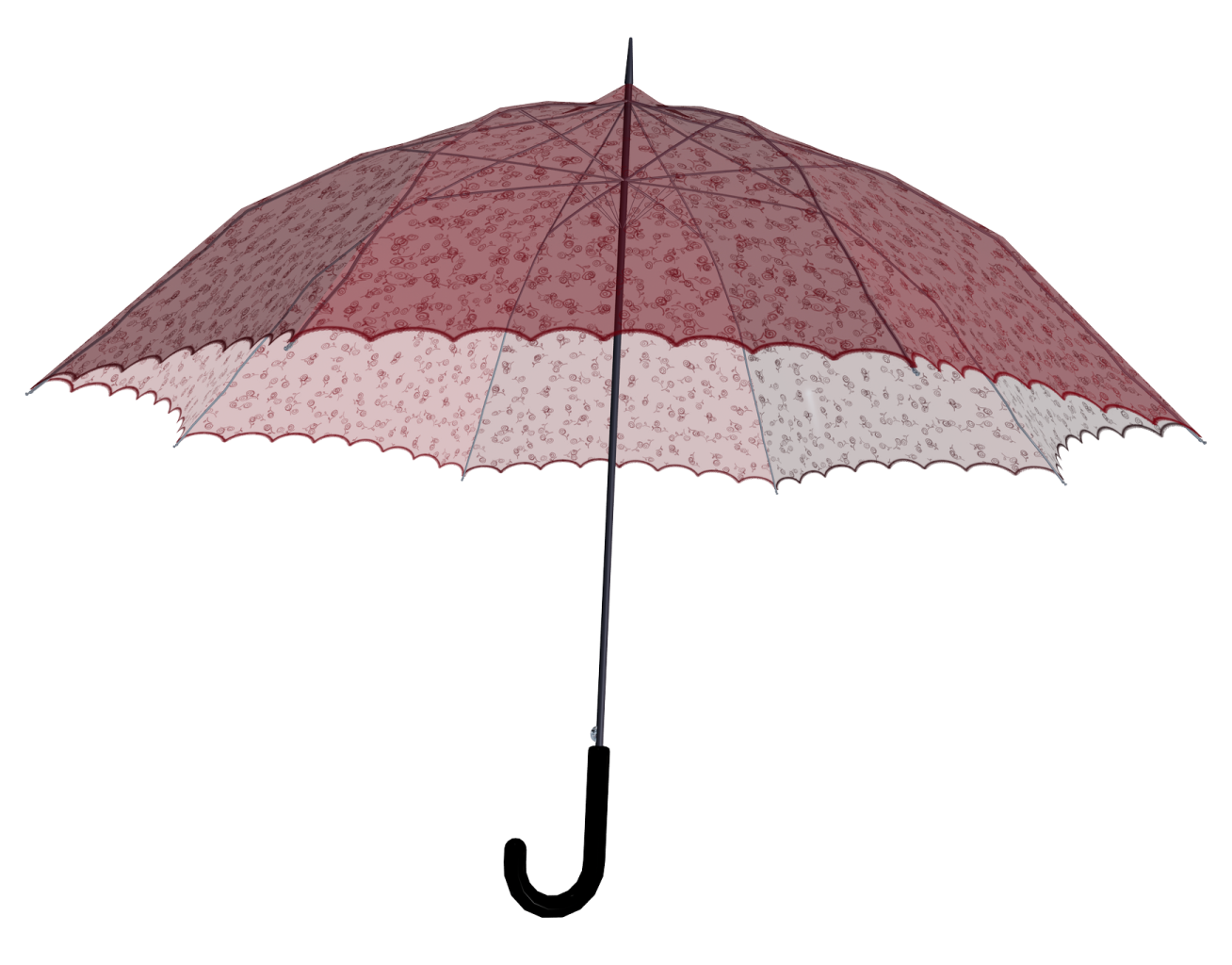a red and white umbrella on a white background