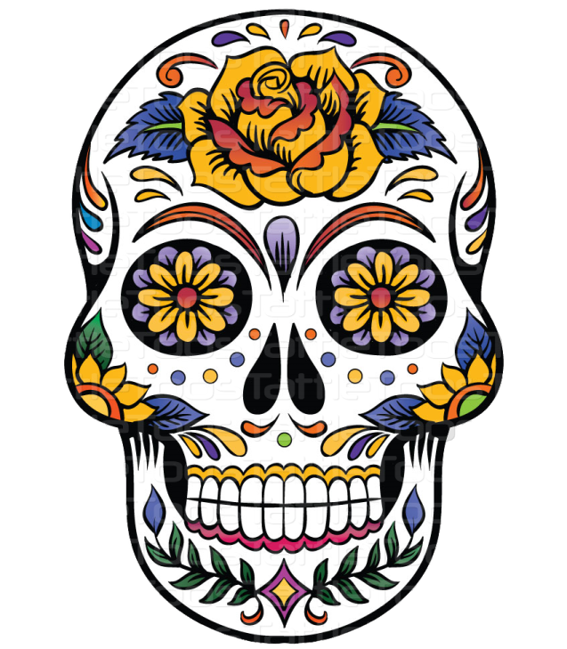 a sugar skull with flowers on it