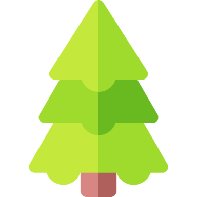 a green christmas tree on a white background