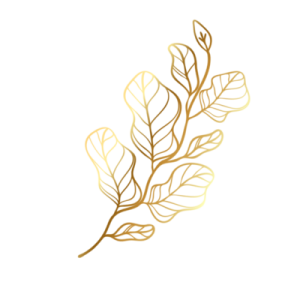 a gold leaf on a white background