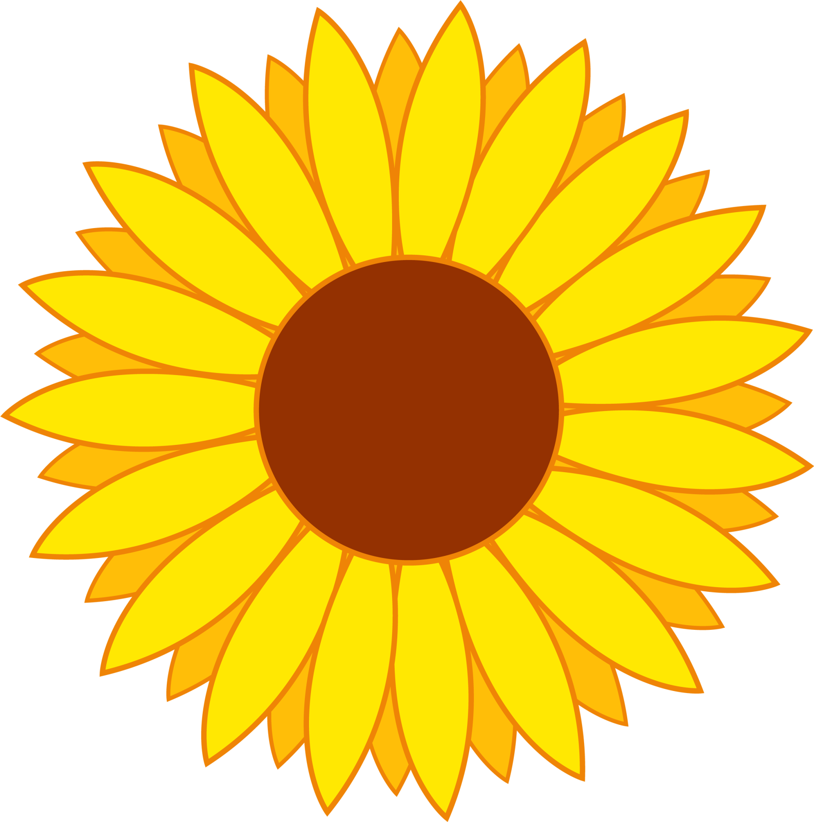 a yellow sunflower with brown center