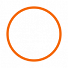 an orange circle on a white background