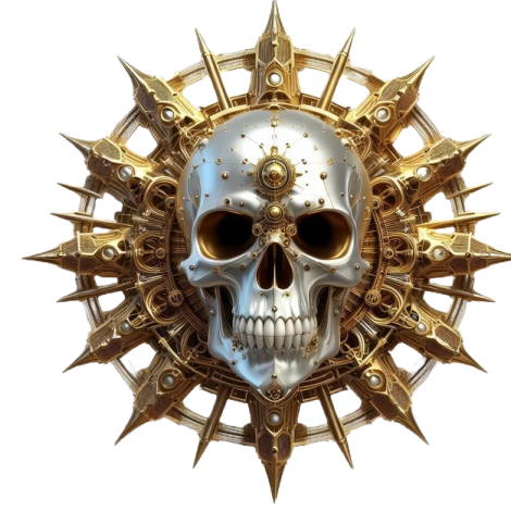 a skull with spikes and spikes on it