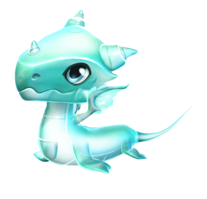 a blue and white dragon with big eyes