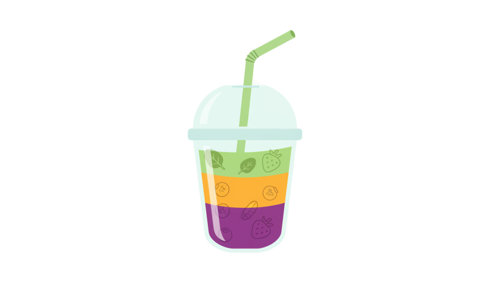 a plastic cup with a straw in it
